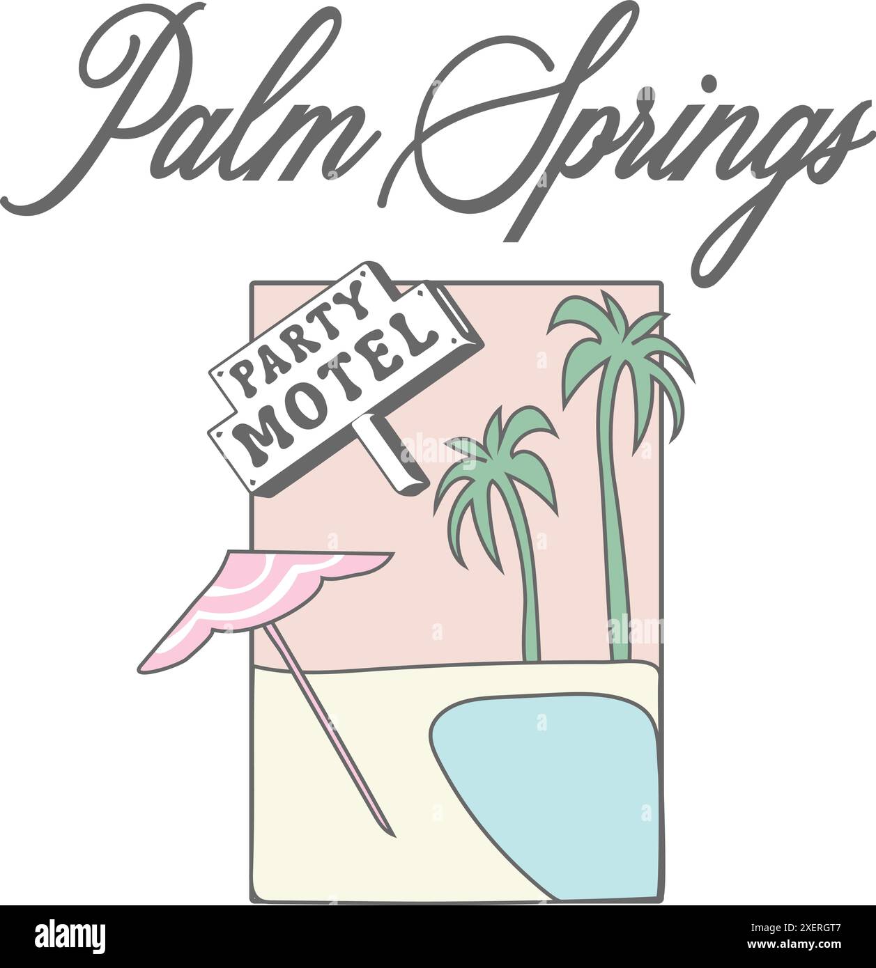 vintage motel Palm Springs pool retro disco Vegas slogan Tshirt Graphic ...