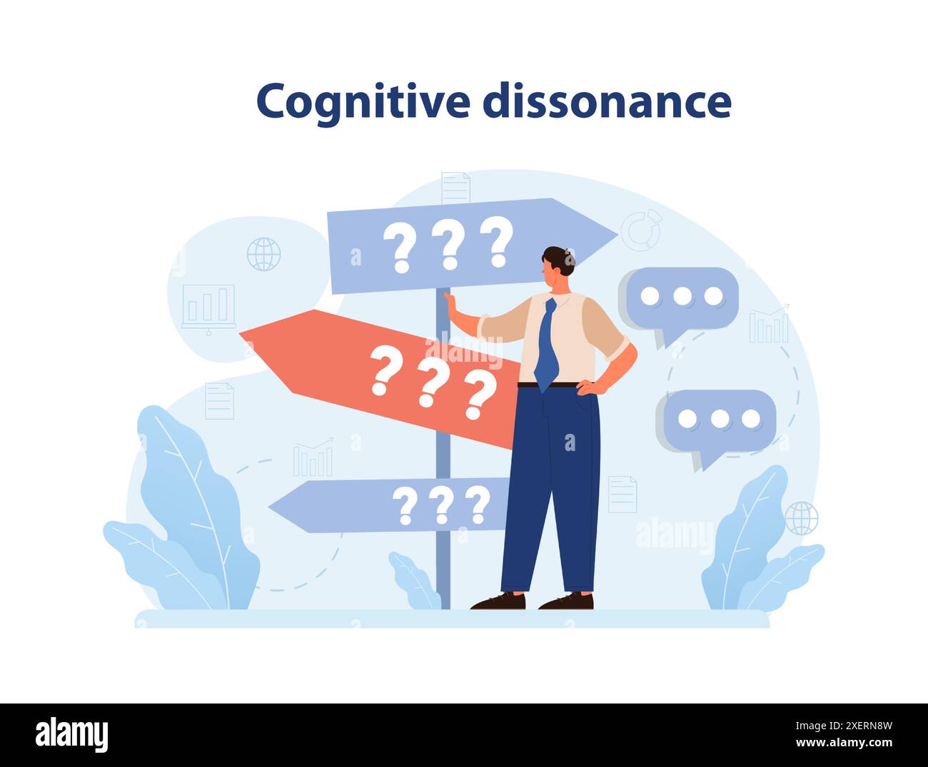 Cognitive dissonance. Mental and psychological phenomenon. Cognitive