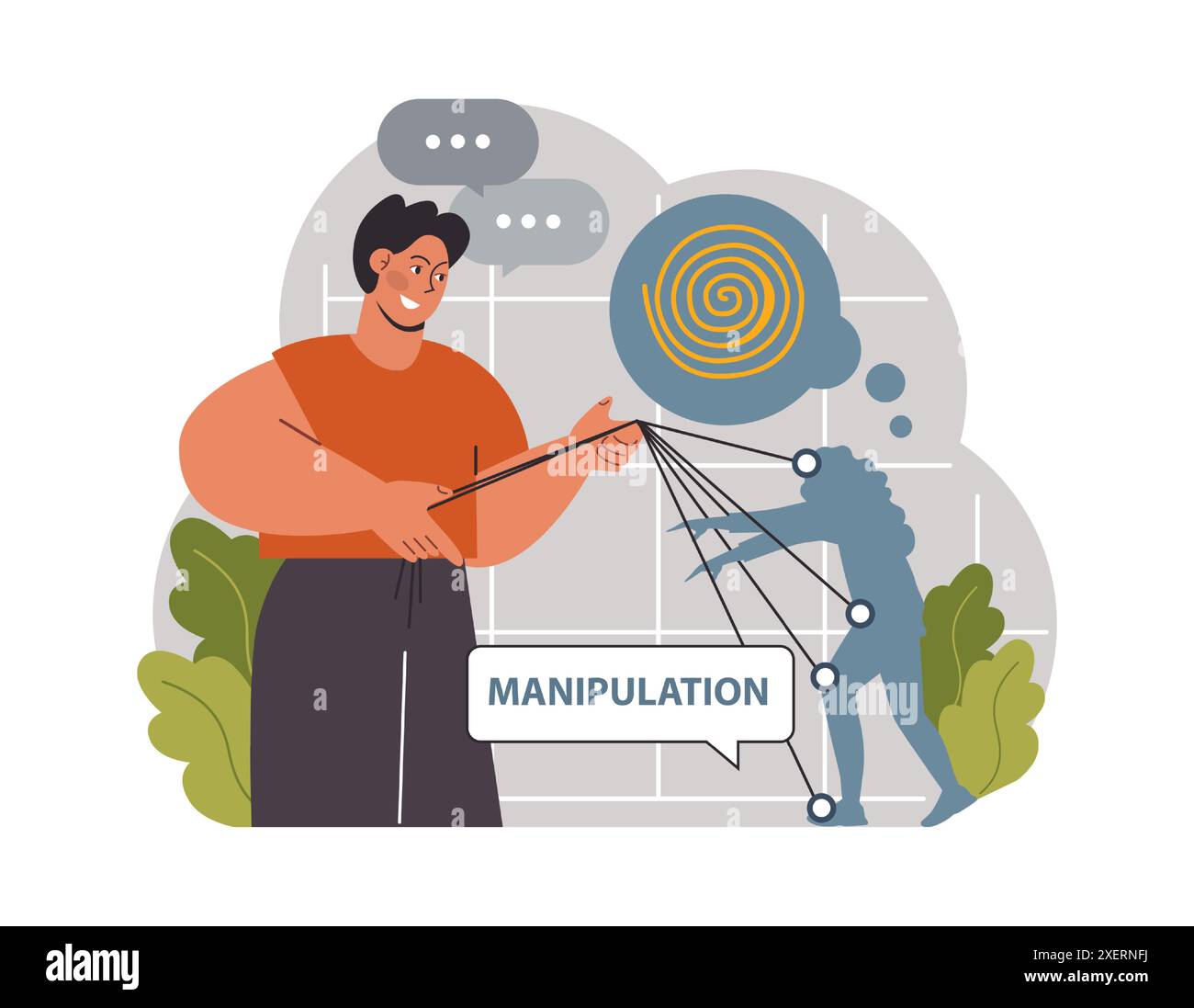 Manipulation. Psychological control method. Domination exploitation