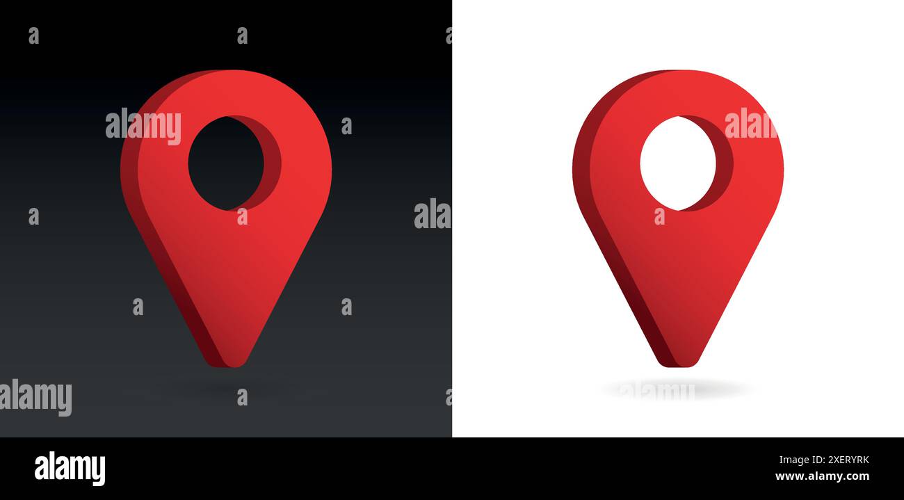 3d realistic location map pin gps pointer markers hi-res stock ...