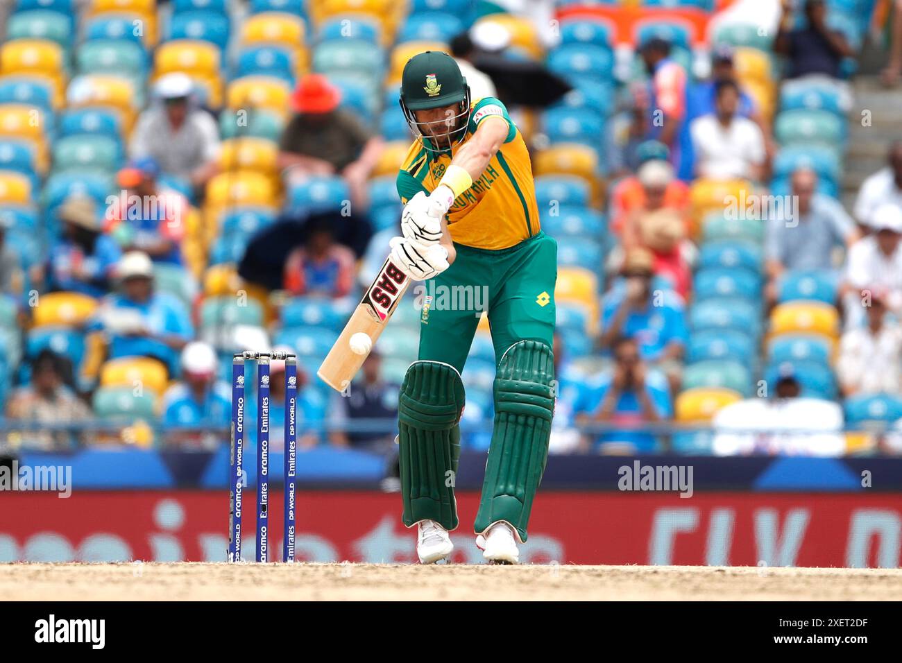 South Africa's Reeza Hendricks batting during the 2025 ICC Men's T20
