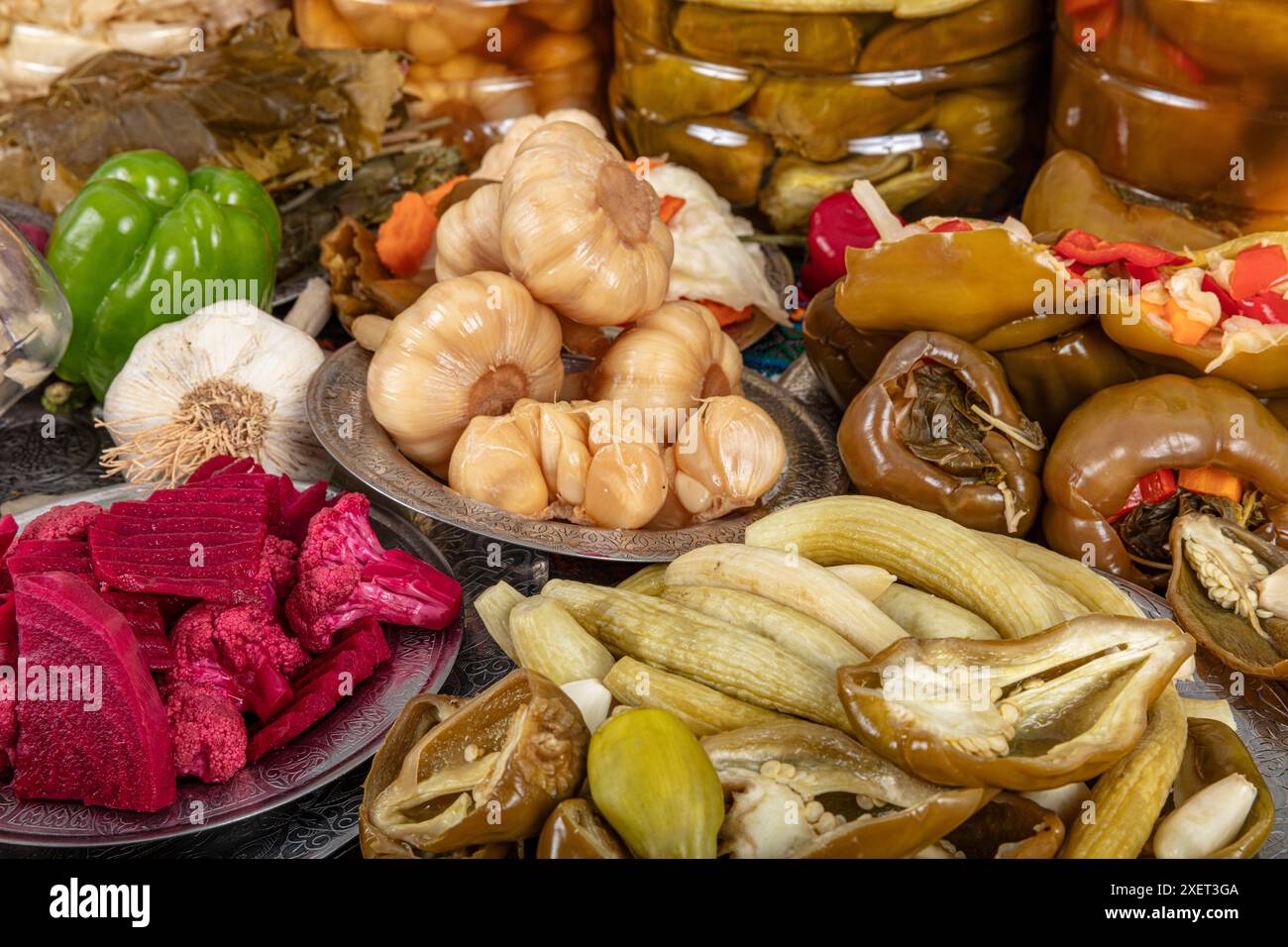 Homemade pickle exhibition. Pickle jar types. Different types of
