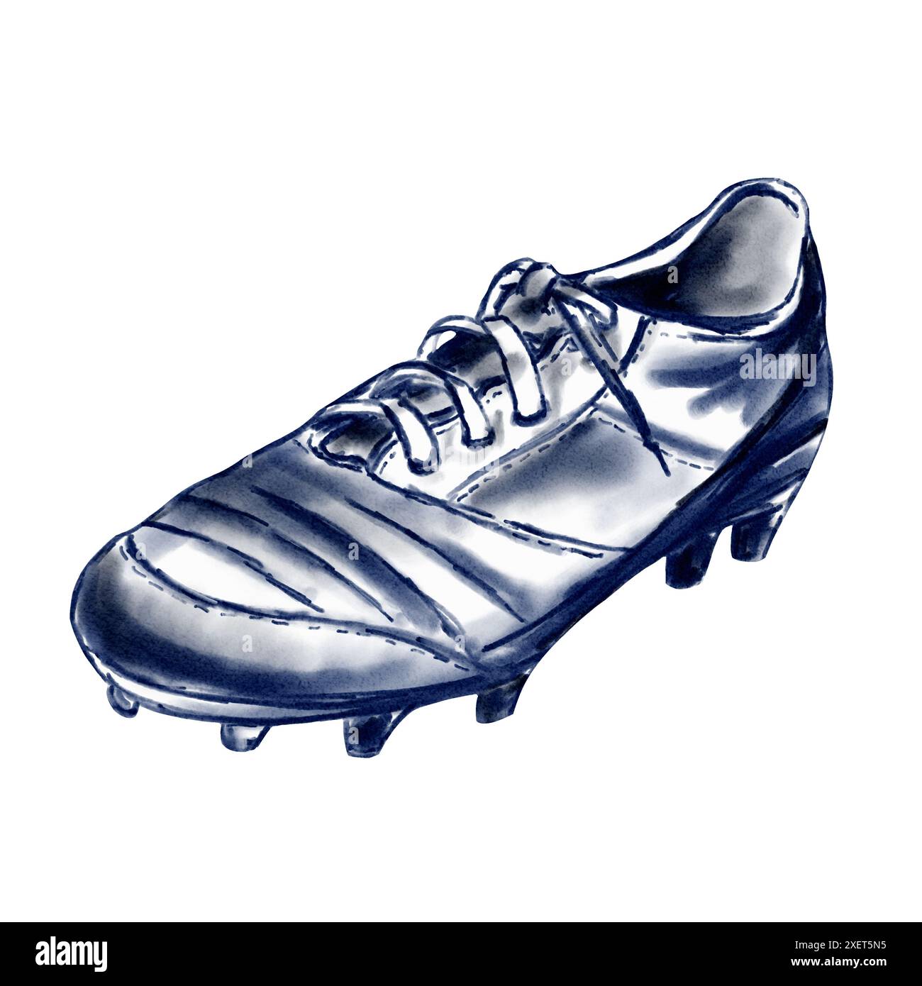 Soccer boots. Cleats and studs. Sport shoes. Digital illustration