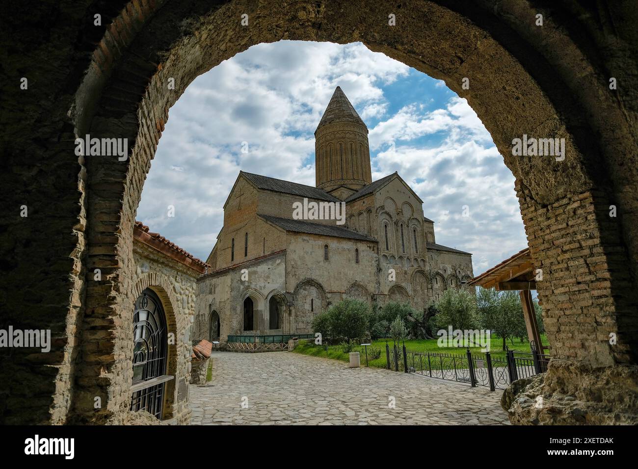 Akhmeta Akhmeta, Georgia - June 28, 2024: Alaverdi Monastery located in Akhmeta ...