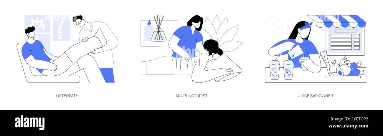 Alternative treatment isolated cartoon vector illustrations se Stock ...