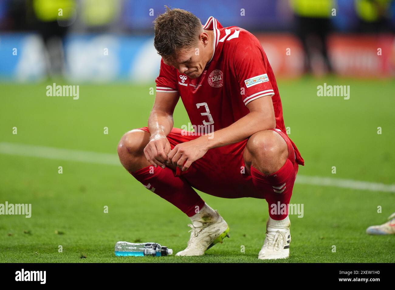Vestergaard Denmark's Jannik Vestergaard reacts at full-time after losing the UEFA ...