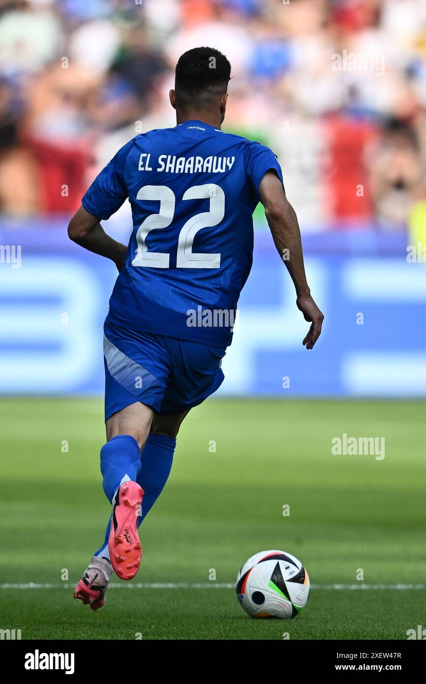 BERLIN, GERMANY - JUNE 29: Stephan El Shaarawy of Italy controls the ball during the match between Switzerland and Italy on Round of 16 - UEFA EURO 2024 at Olympiastadion on June 28, 2024 in Berlin, Germany. Photo by Sebastian Frej Credit: Sebo47/Alamy Live News Stock Photo