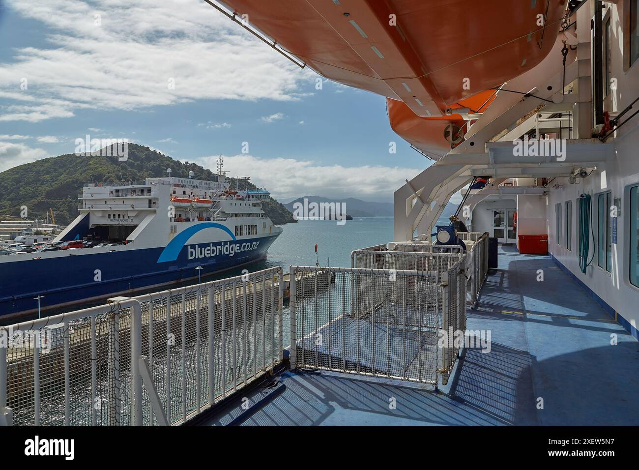 New Zealand ferry ride between South and North islands Stock Photo