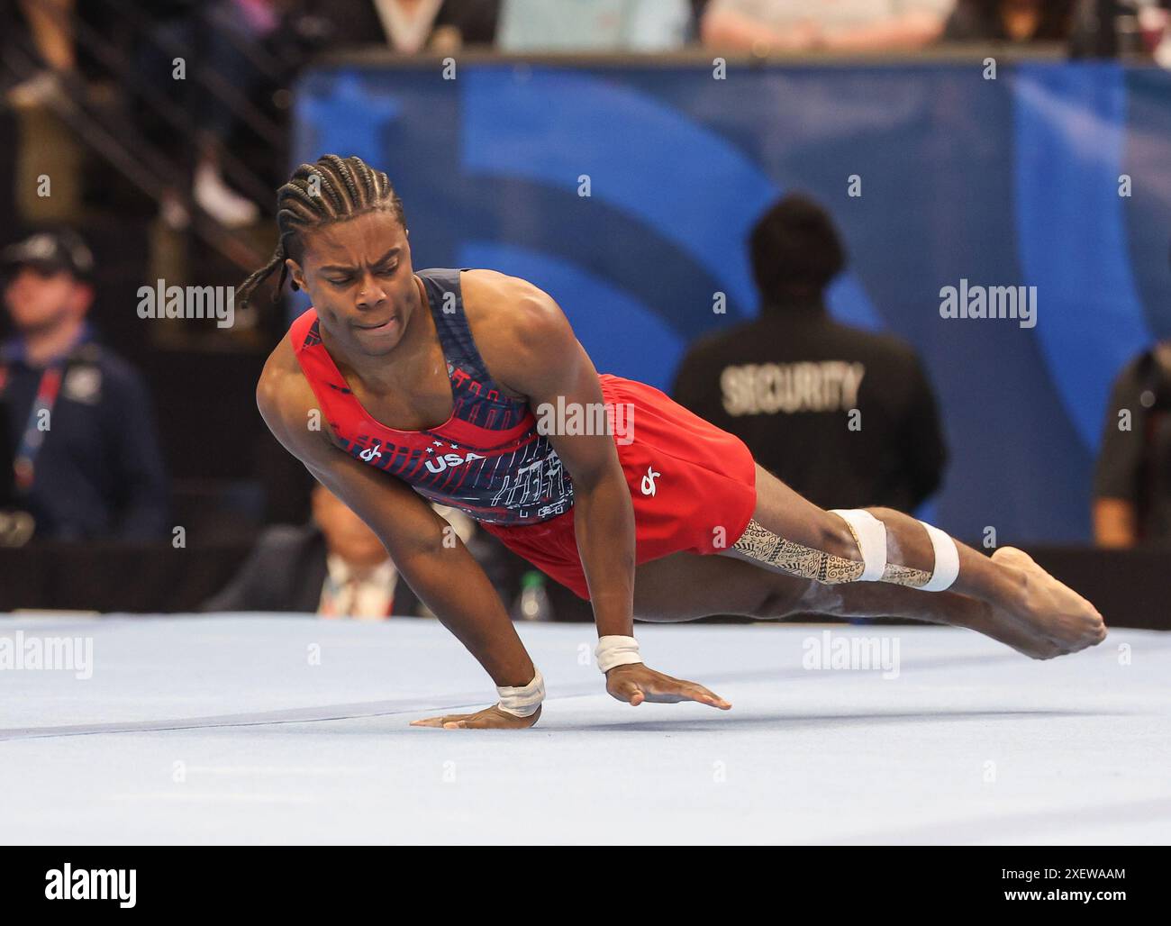 June 29, 2024 Khoi Young on the floor exercise during the 2024