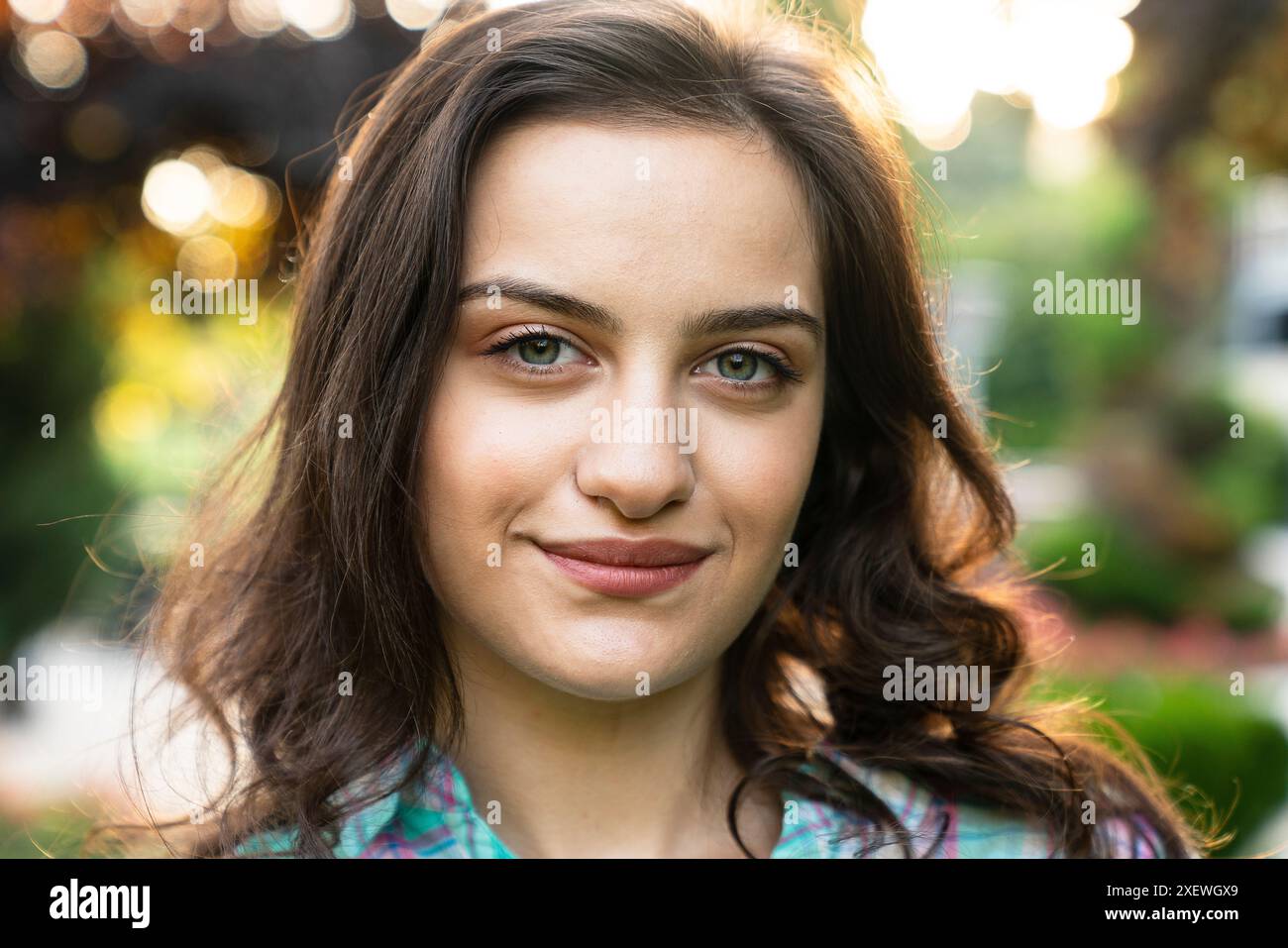 Portrait of beautiful young woman with blue eyes Stock Photo - Alamy