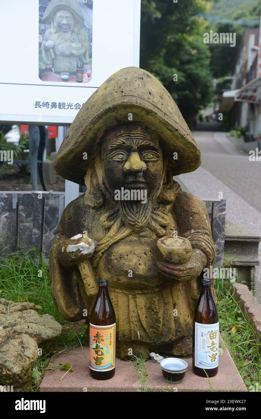 Guardians at the Ryūgū Shrine at Cape Nagasakibana, Kyushu, Japan. Stock Photo