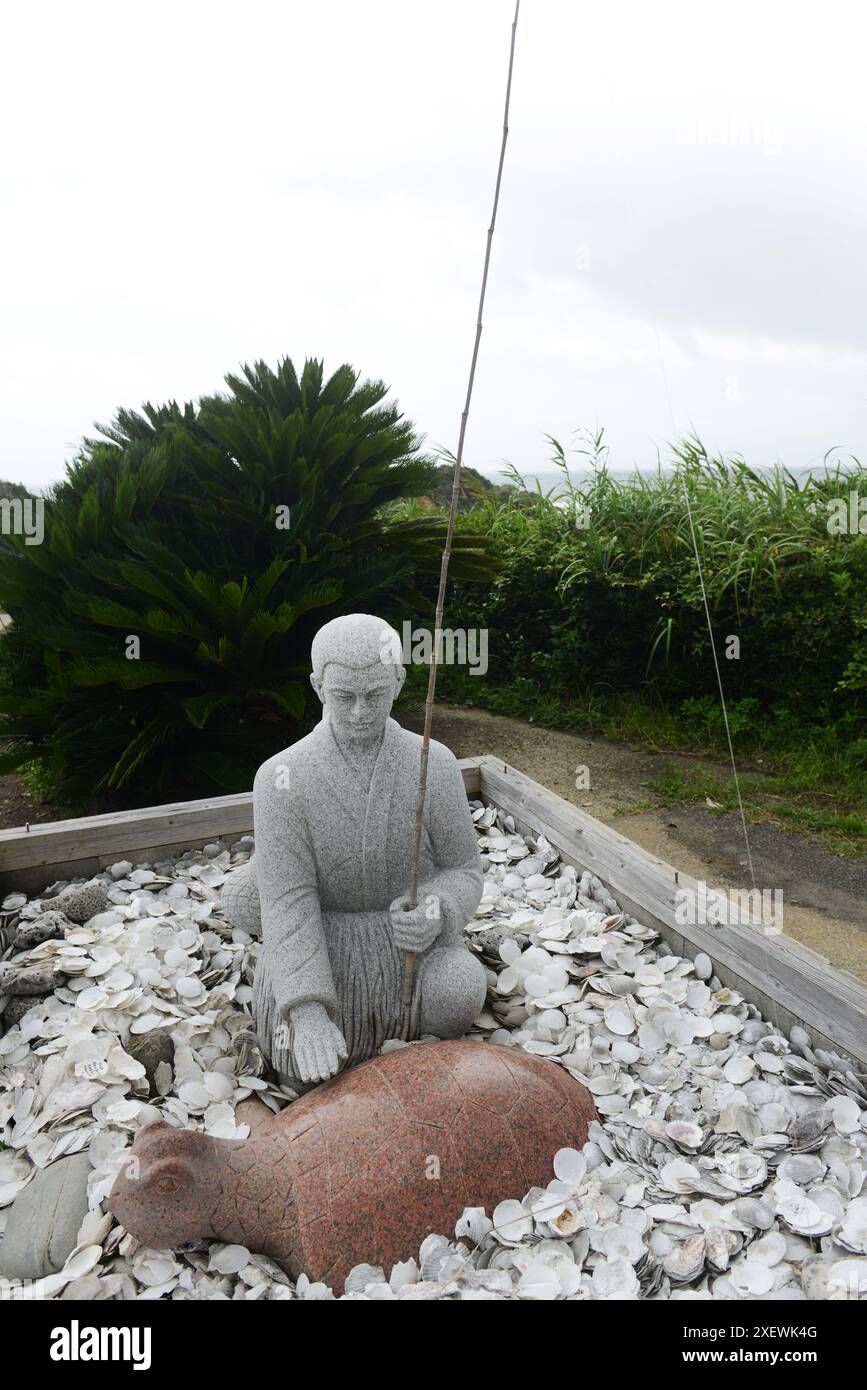 Statue of Taro Urashima at Cape Nagasakibana, Kyushu, Japan Stock Photo ...