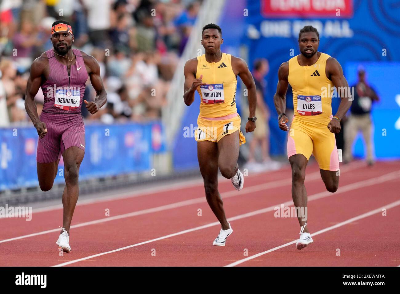 Noah Lyles wins the men's 200meter final during the U.S. Track and