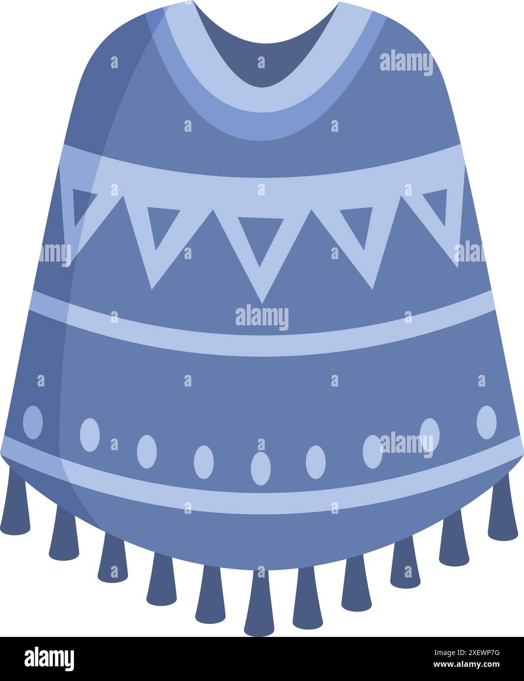 Poncho Pattern Vector Blue poncho with geometric pattern representing traditional south ...