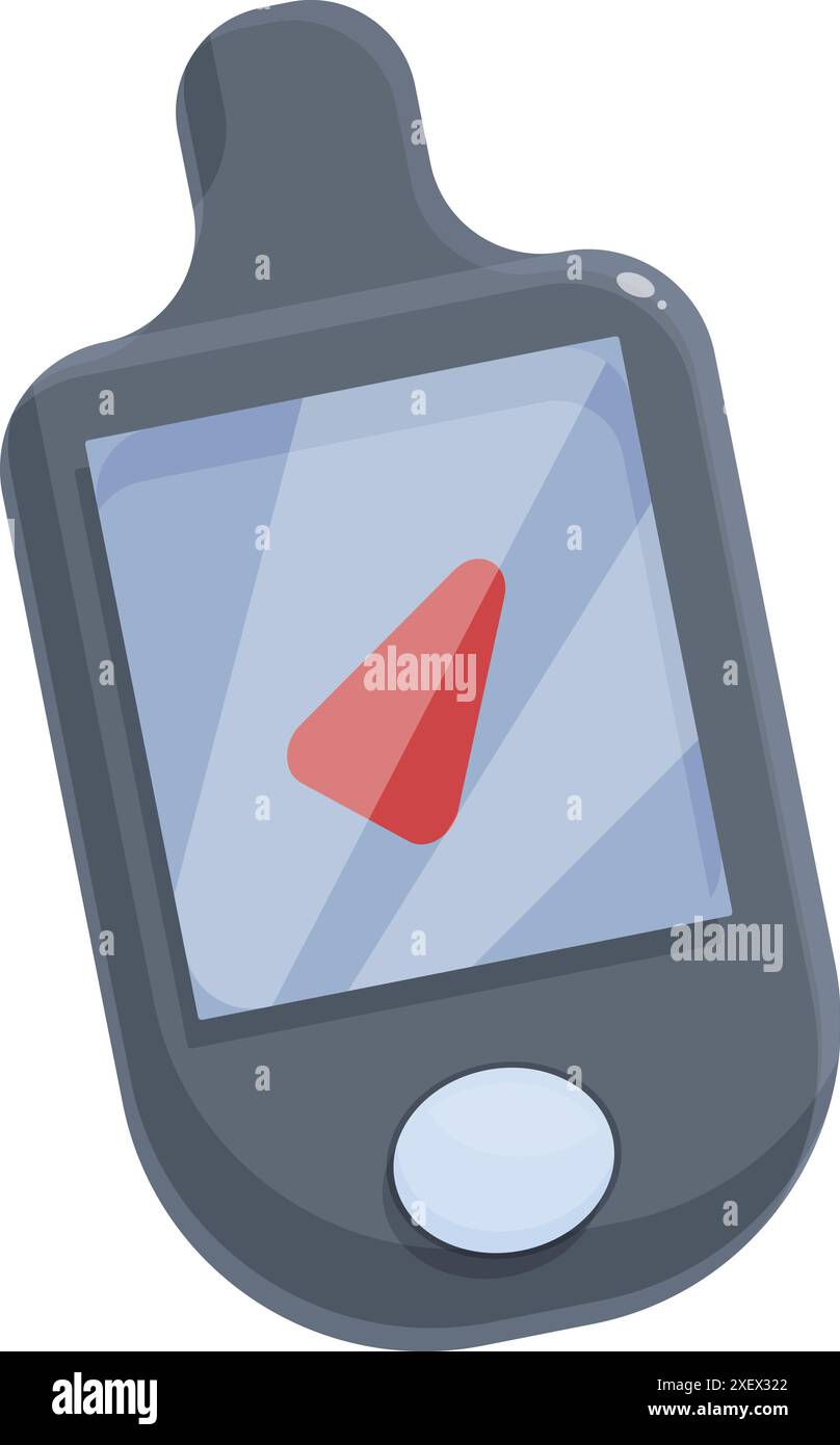 Electronic device for navigation showing a red arrow to indicate the ...