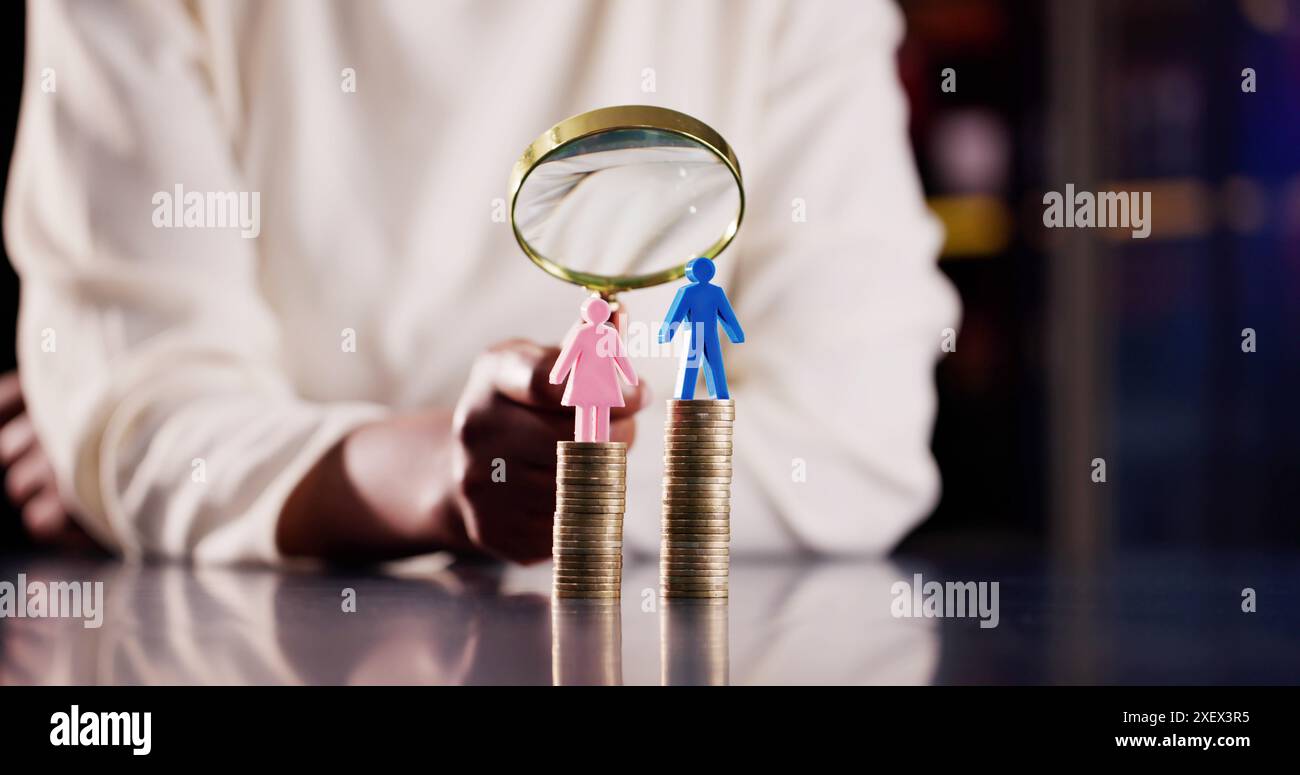 Navigating the Gender Pay Gap: A Look at Equal Wages, Economic Disparity, and Salary Inequality Across Different Professions. Stock Photo