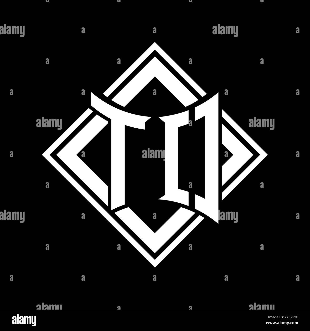 TO Letter logo with abstract shield shape with square white outline on ...
