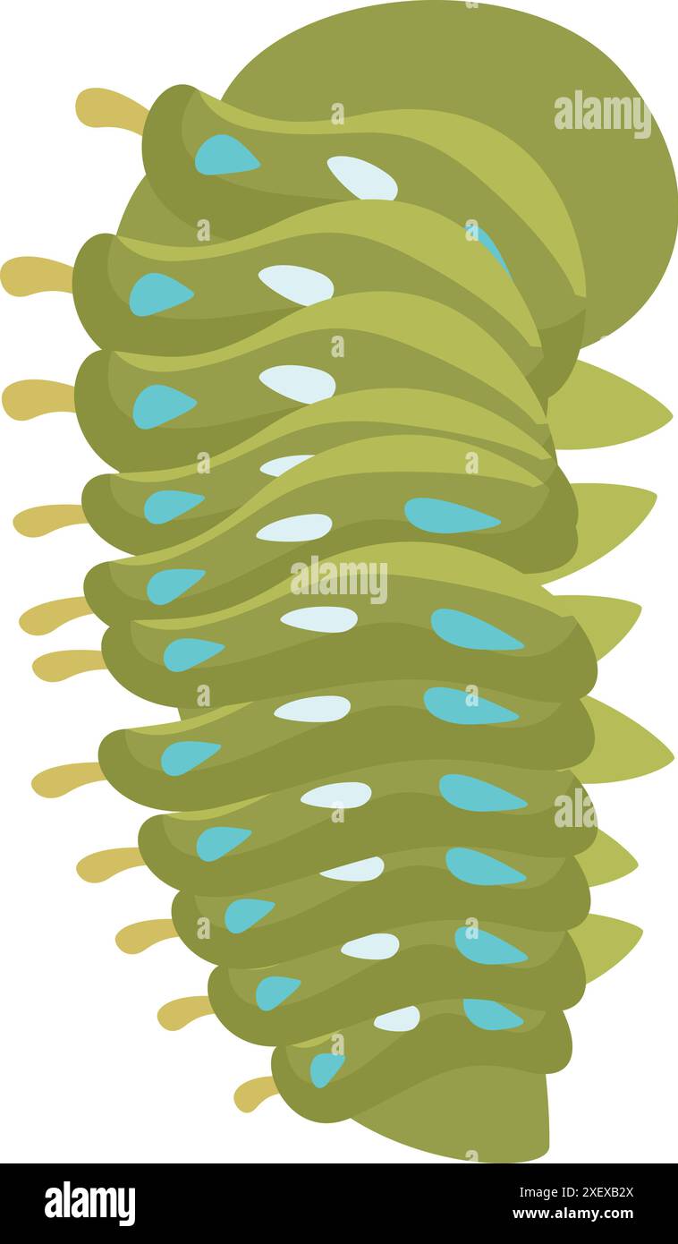 Small caterpillar on a leaf Stock Vector Images - Alamy