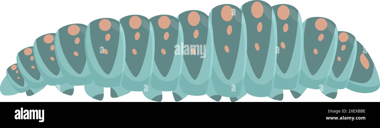 Green caterpillar crawling on the ground illustration Stock Vector ...