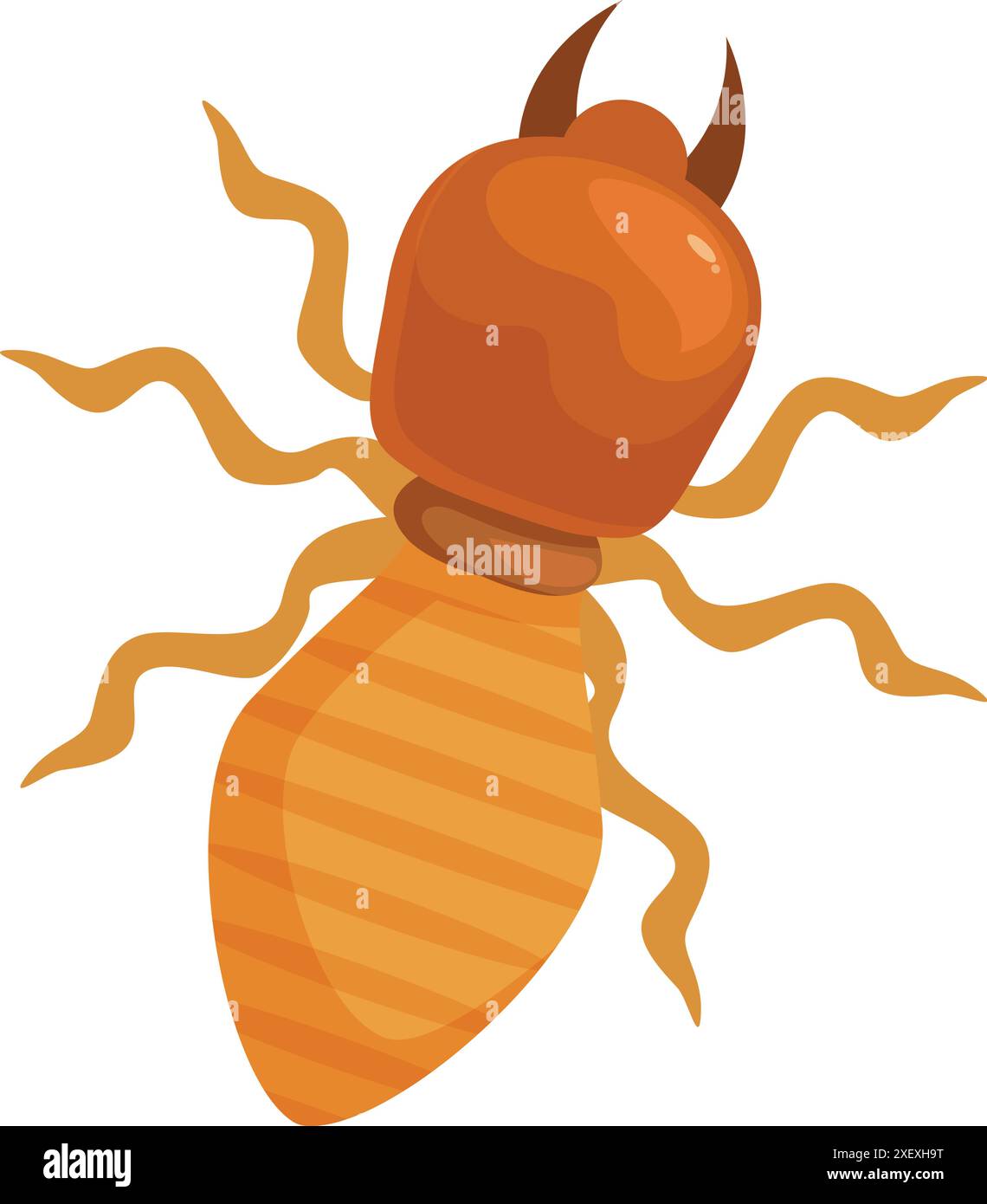 Illustration of a termite, a small yet destructive insect known for 