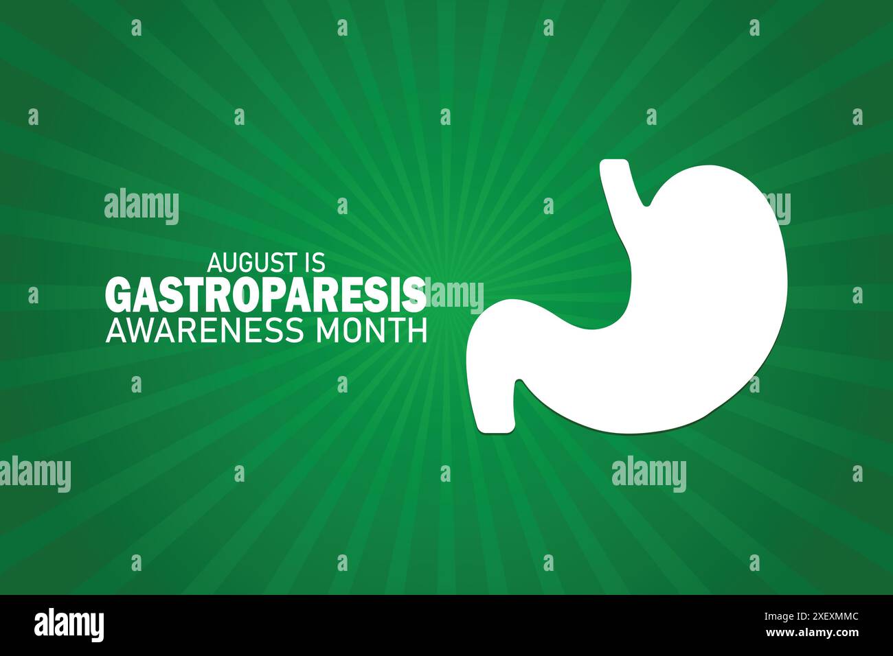 August Is Gastroparesis Awareness Month Vector illustration. Holiday concept. Template for background, banner, card, poster with text inscription. Stock Vector