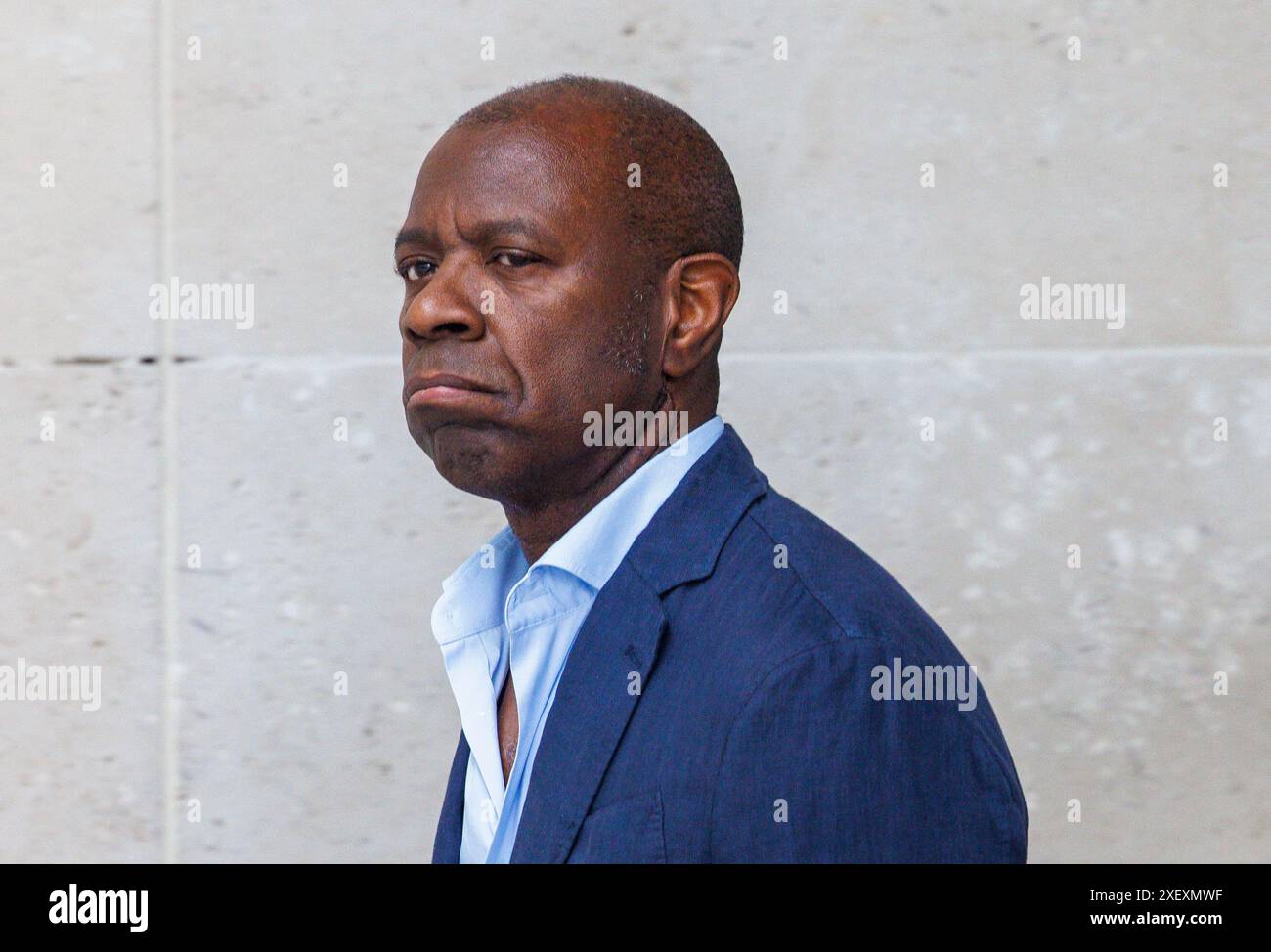 London, UK. 30th June, 2024. Broadcaster Clive Myrie, at the BBC studios at Portland Place. He is an English journalist, newsreader and presenter who works for the BBC. He is one of the BBC's chief news presenters and correspondents. Credit: Mark Thomas/Alamy Live News Stock Photo