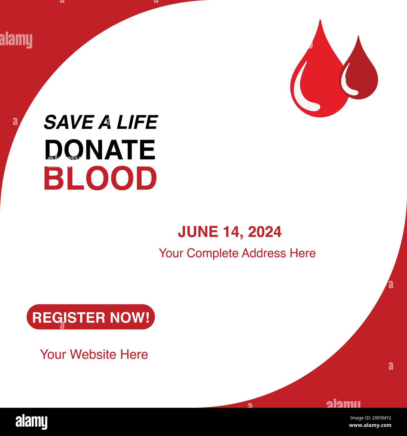 Donate Blood And Save A Life. World Blood Donate Day. Social media post ...