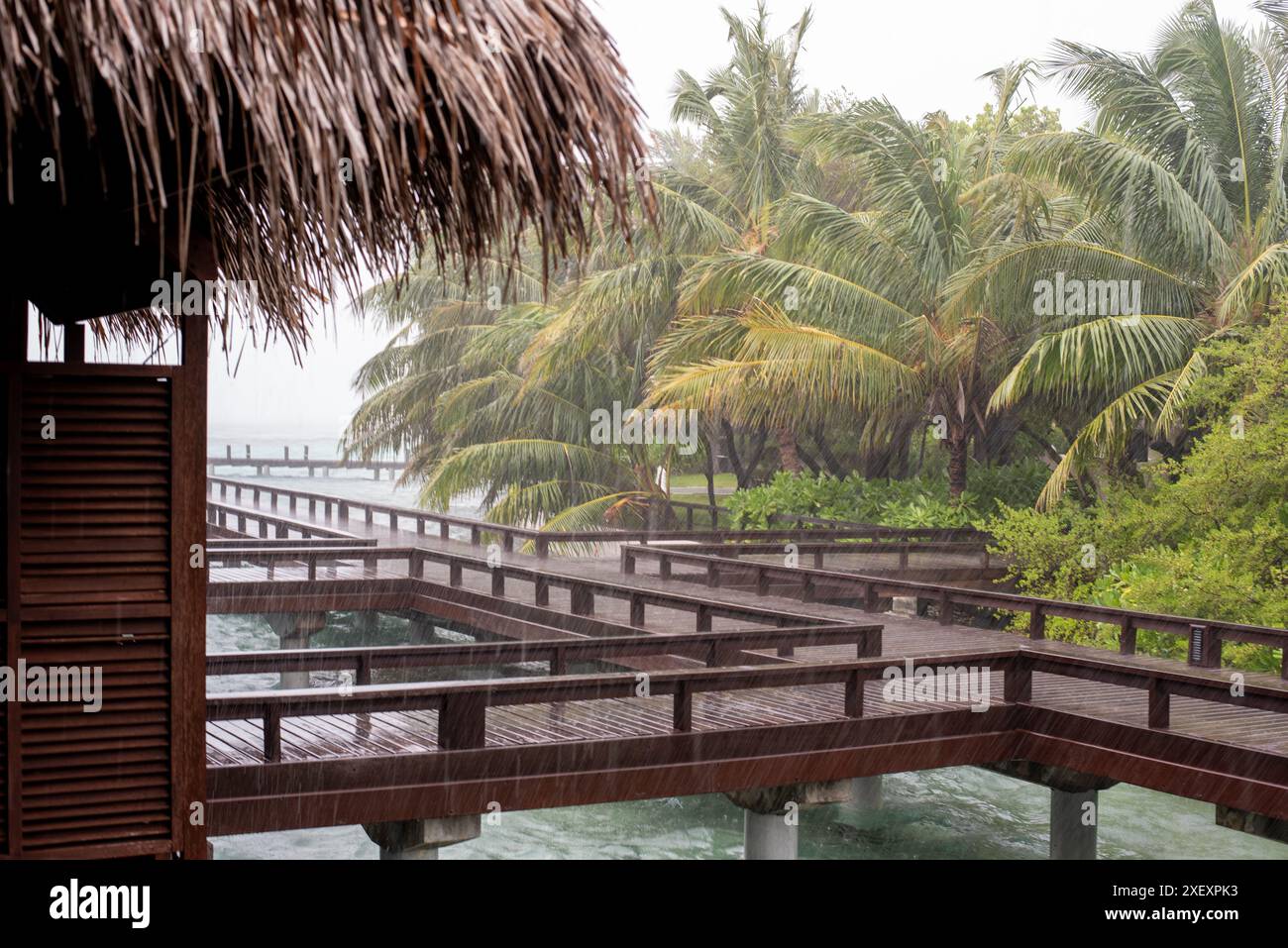 Rain at the Sheraton Maldives Full Moon Resort & Spa at Furanafushi ...