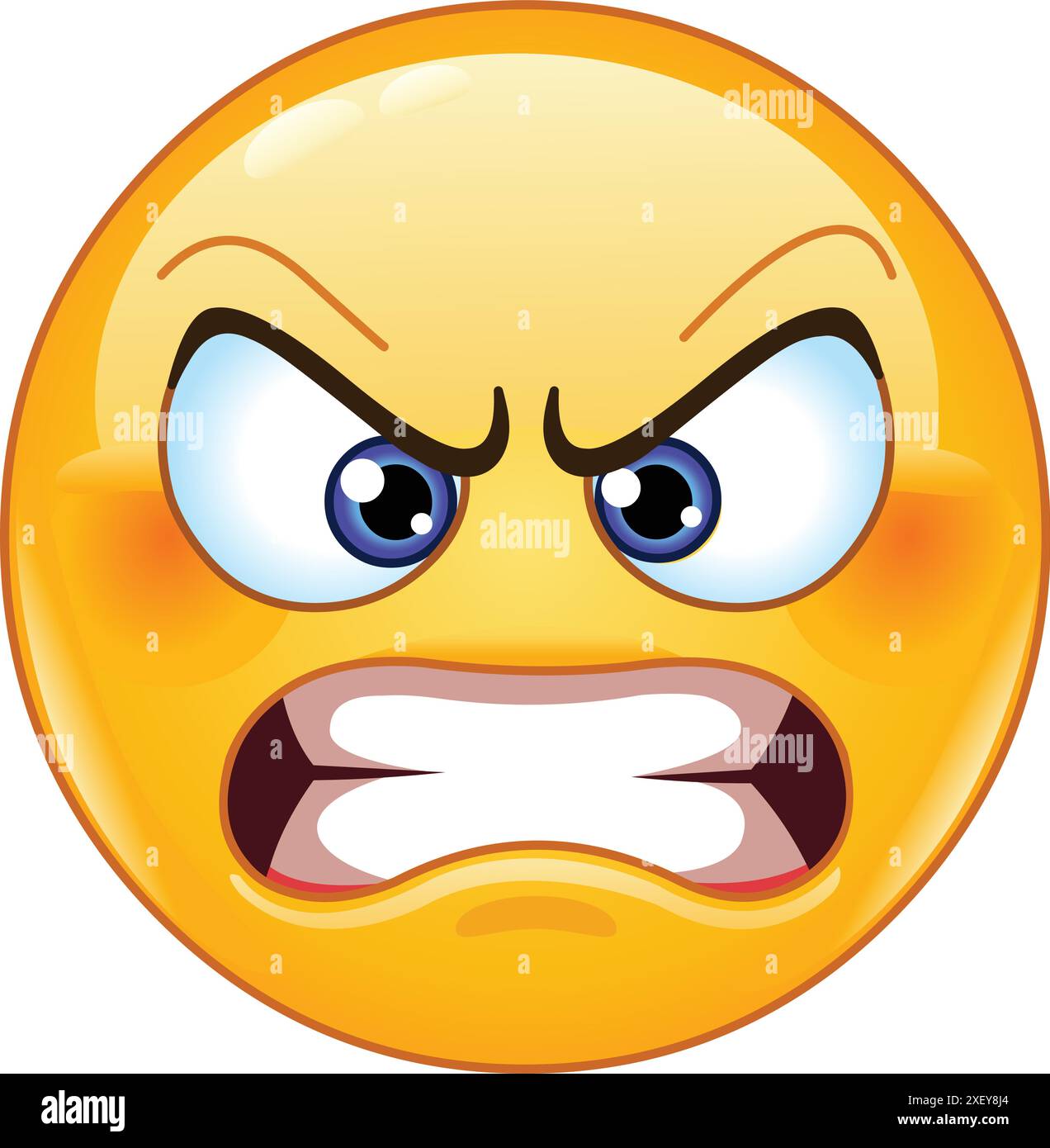 Angry face emoji emoticon with clenched teeth showing a furious ...