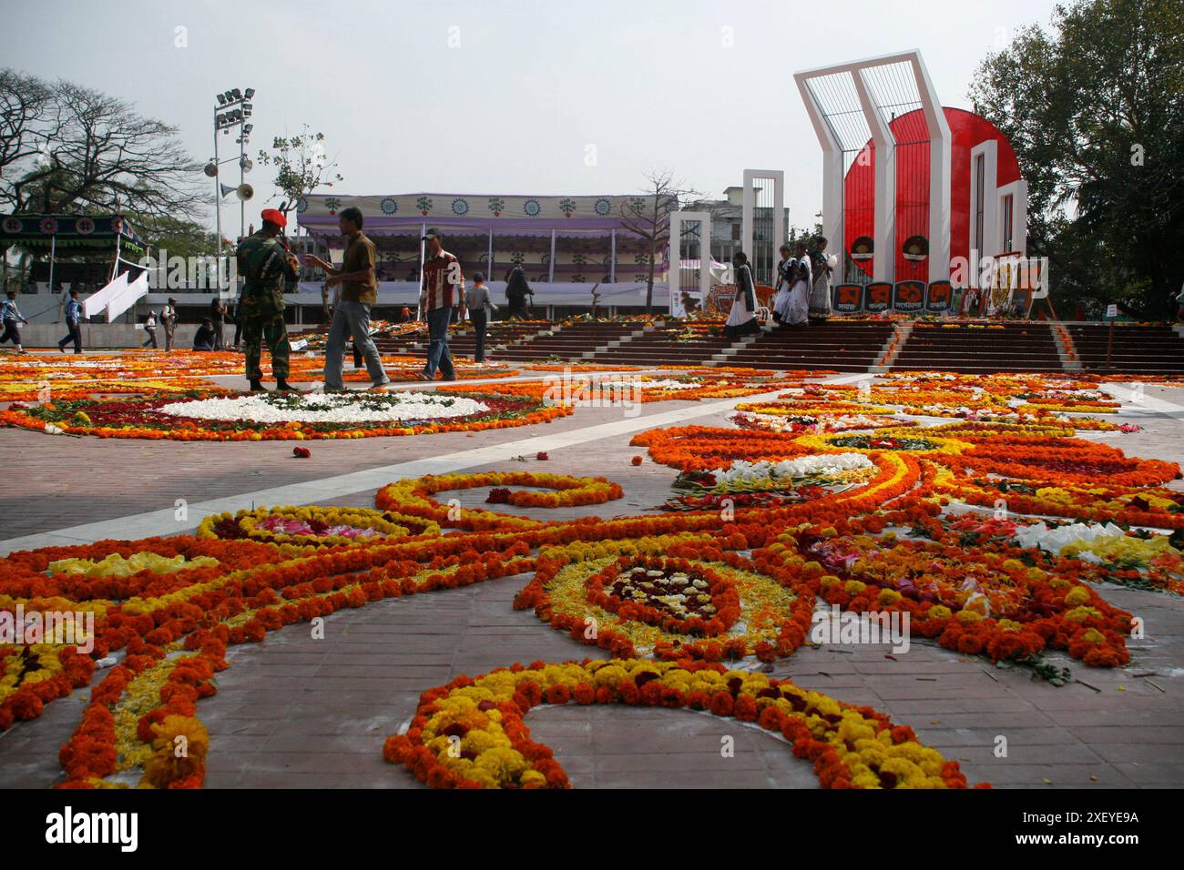 Wreaths epitomize the passion of the Banglaees at Central Shaheed Minar ...