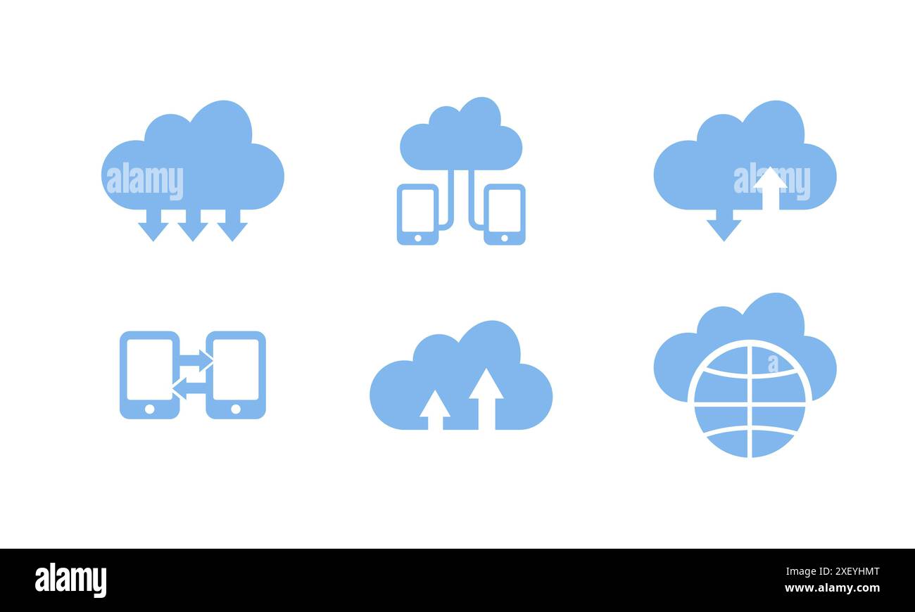 Cloud computing filled icons set. Vector illustration Stock Vector ...