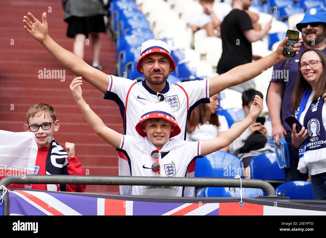 England fans in the stands before the UEFA Euro 2025, round of 16 match