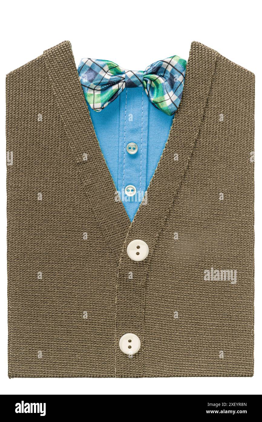 Folded sweater and bow tie Stock Photo