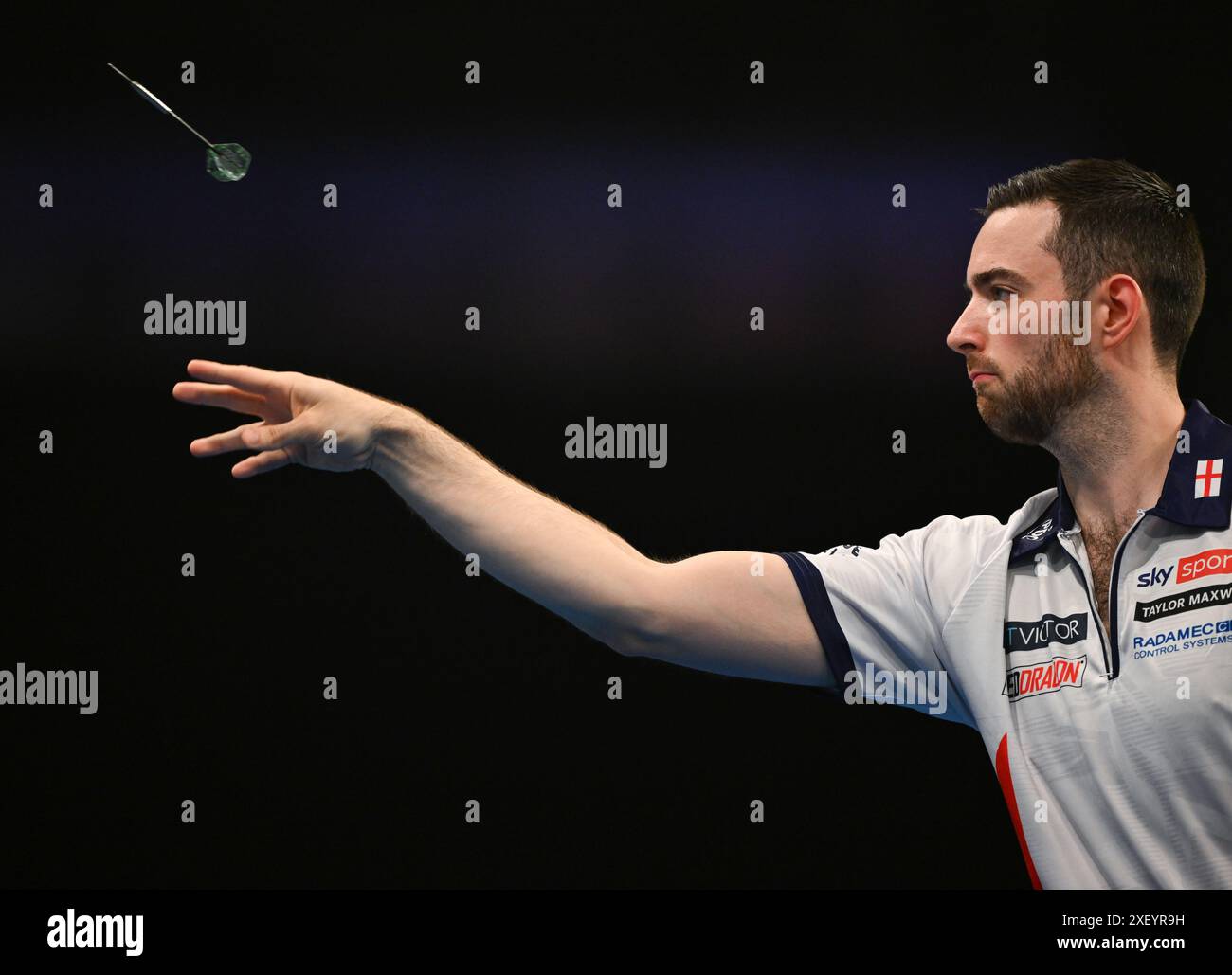 30 June 2024, Hesse, Frankfurt/Main Darts World Team Championship, quarterfinals, semifinals