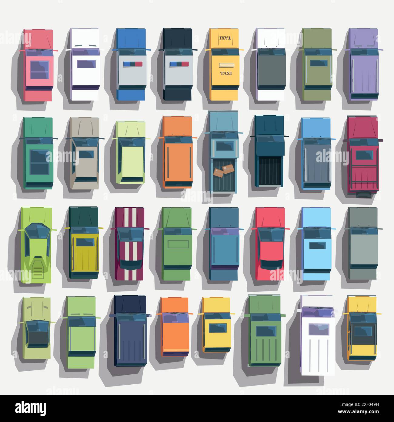 Set simple cartoon cars Cut Out Stock Images & Pictures - Alamy