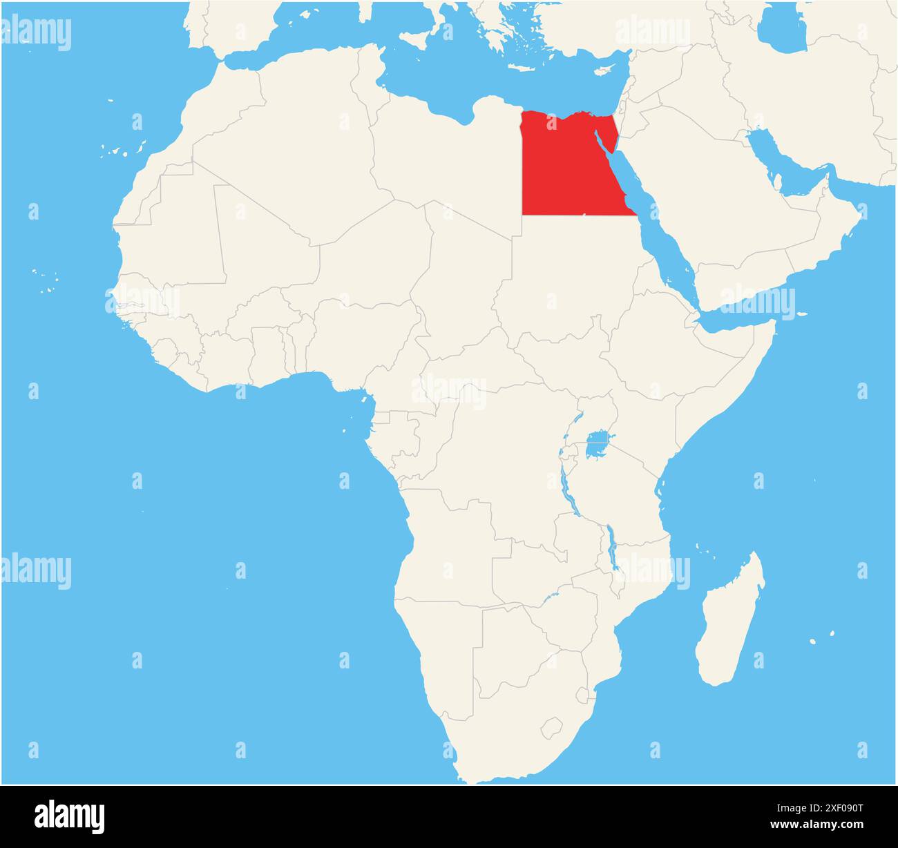 Egypt Map Of Africa Stock Vector Images Alamy Locator Map Showing The Location Of The Country Egypt In Africa The Country Is Highlighted With A Red Polygon Small Countries Are Also Marked With A 2XF090T