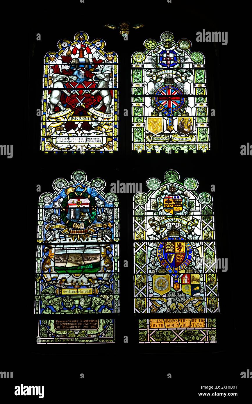 Stained Glass Windows Guildhall Derry Stock Photo - Alamy