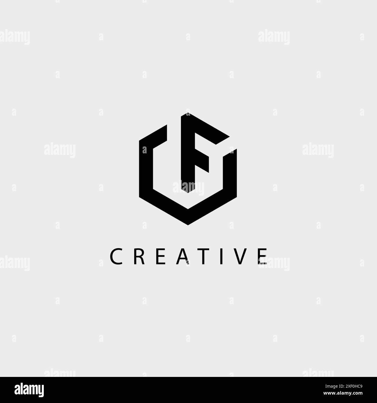 Initials c and f logo vector template stock vector image art alamy