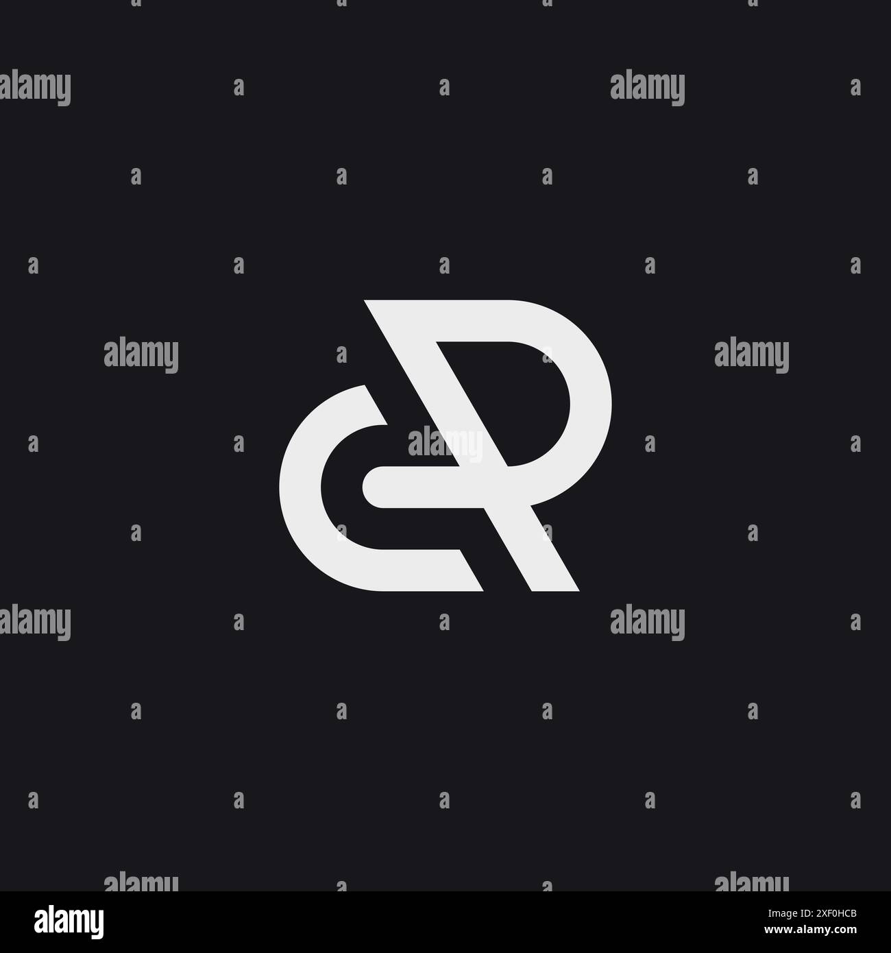 Creative letter CR RC typographic minimal hexagon shape logo design. Stock Vector