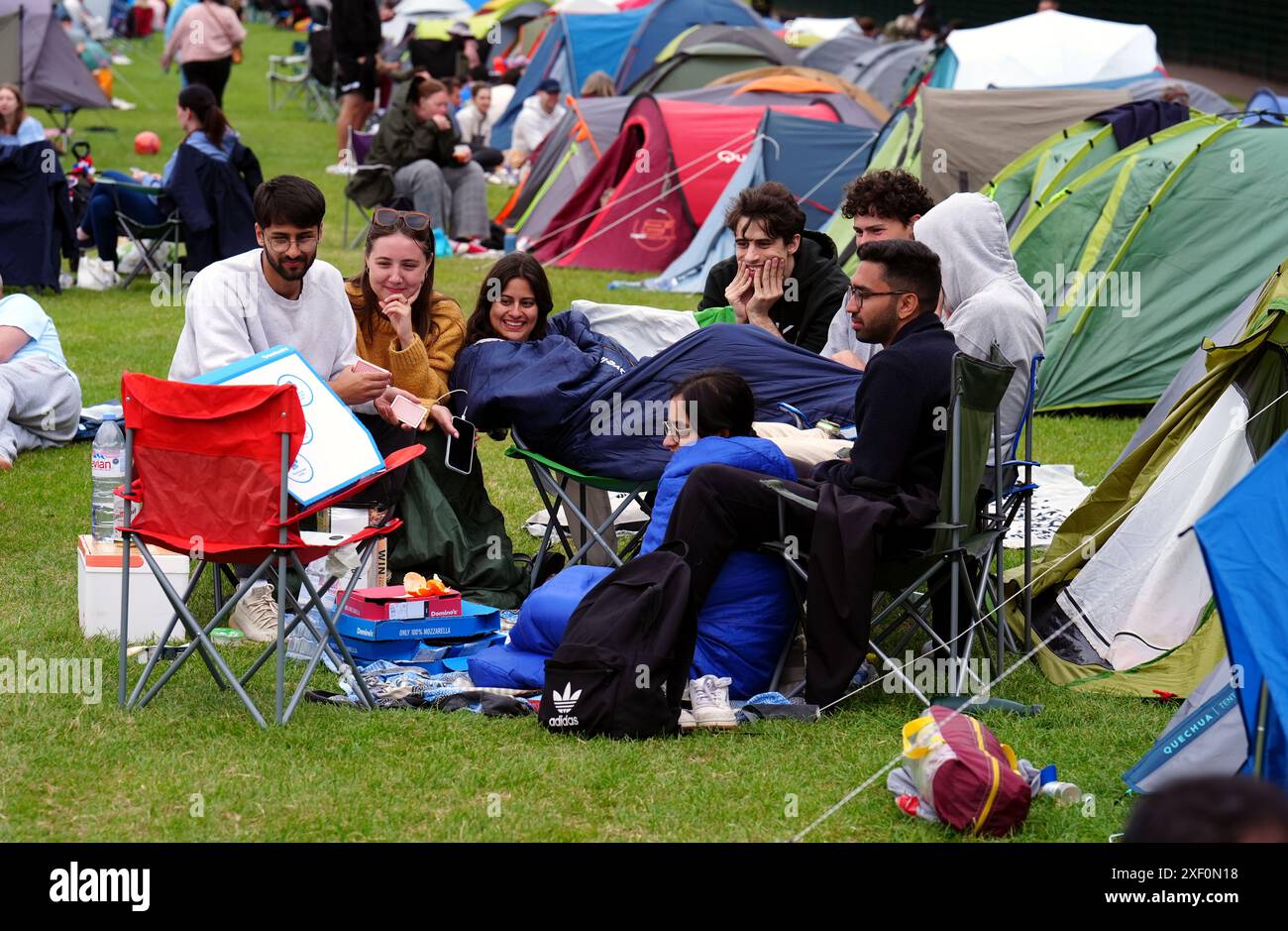 People in the overnight queue watching the England v Slovakia match ...