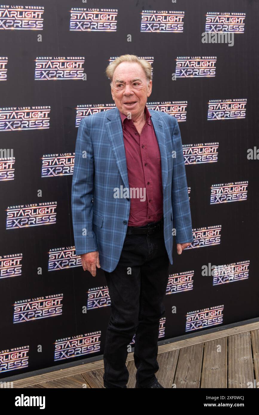 London, 30 June 2024, Sir Andrew Lloyd Webber poses for the Starlight Express opening night