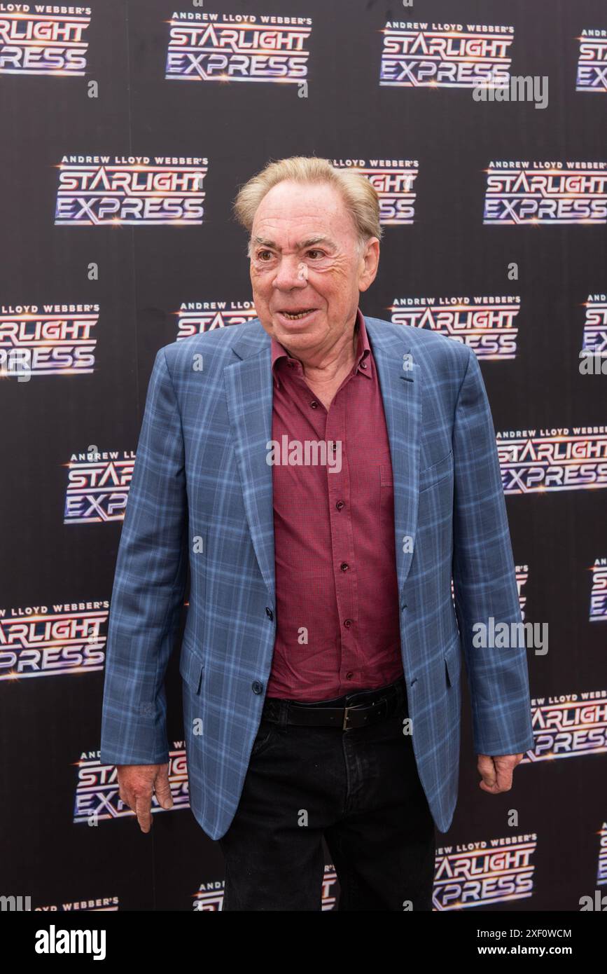 London, 30 June 2024, Sir Andrew Lloyd Webber poses for the Starlight Express opening night