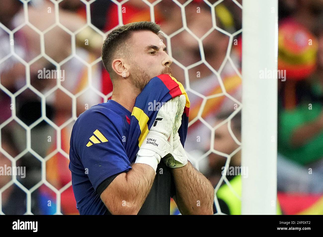 Spain's goalkeeper David Raya during the Euro 2024 soccer match between ...