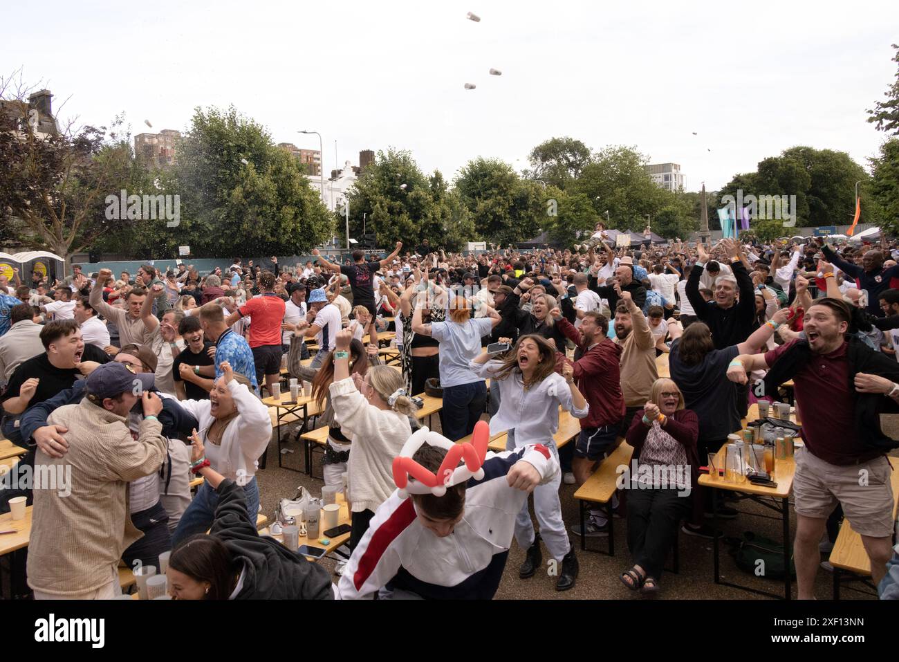 City of Brighton & Hove, East Sussex, UK. England football fans gather