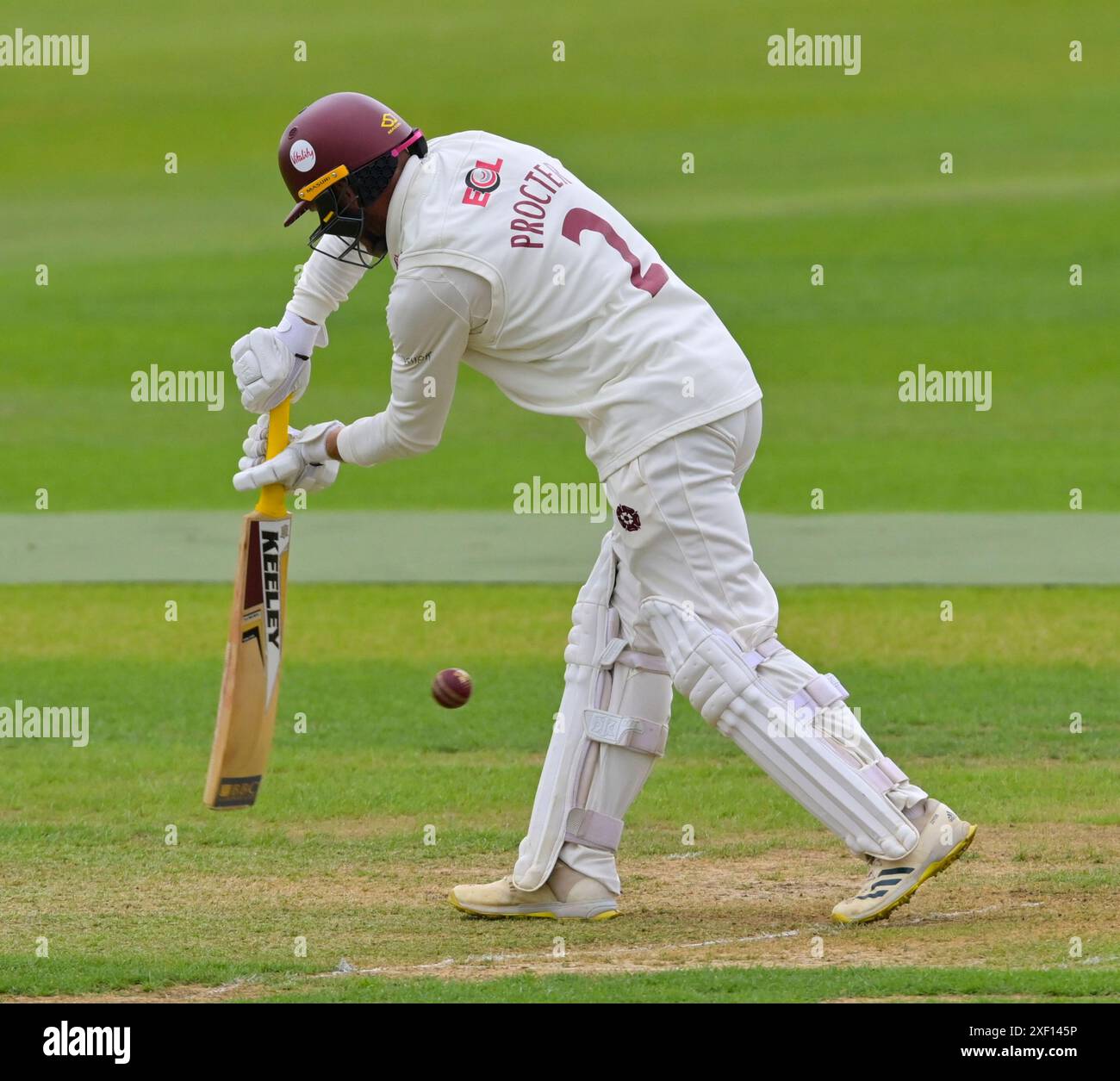 NORTHAMPTON, UK. 30th June, 2024. Luke Procter bats for ...