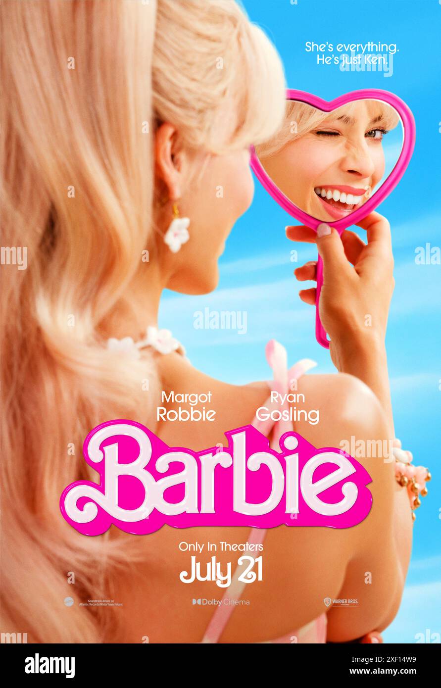 Barbie (2023) directed by Greta Gerwig and starring Margot Robbie, Ryan Gosling and Issa Rae. Barbie suffers a crisis that leads her to question her world and her existence. US advance poster***EDITORIAL USE ONLY***. Credit: BFA / Warner Bros Stock Photo