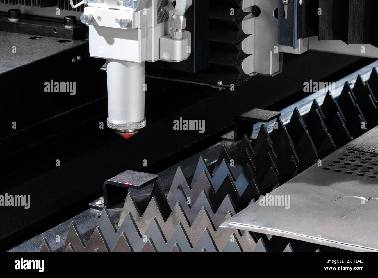 Industrial laser metal cutting machine, industrial technology concept Stock Photo