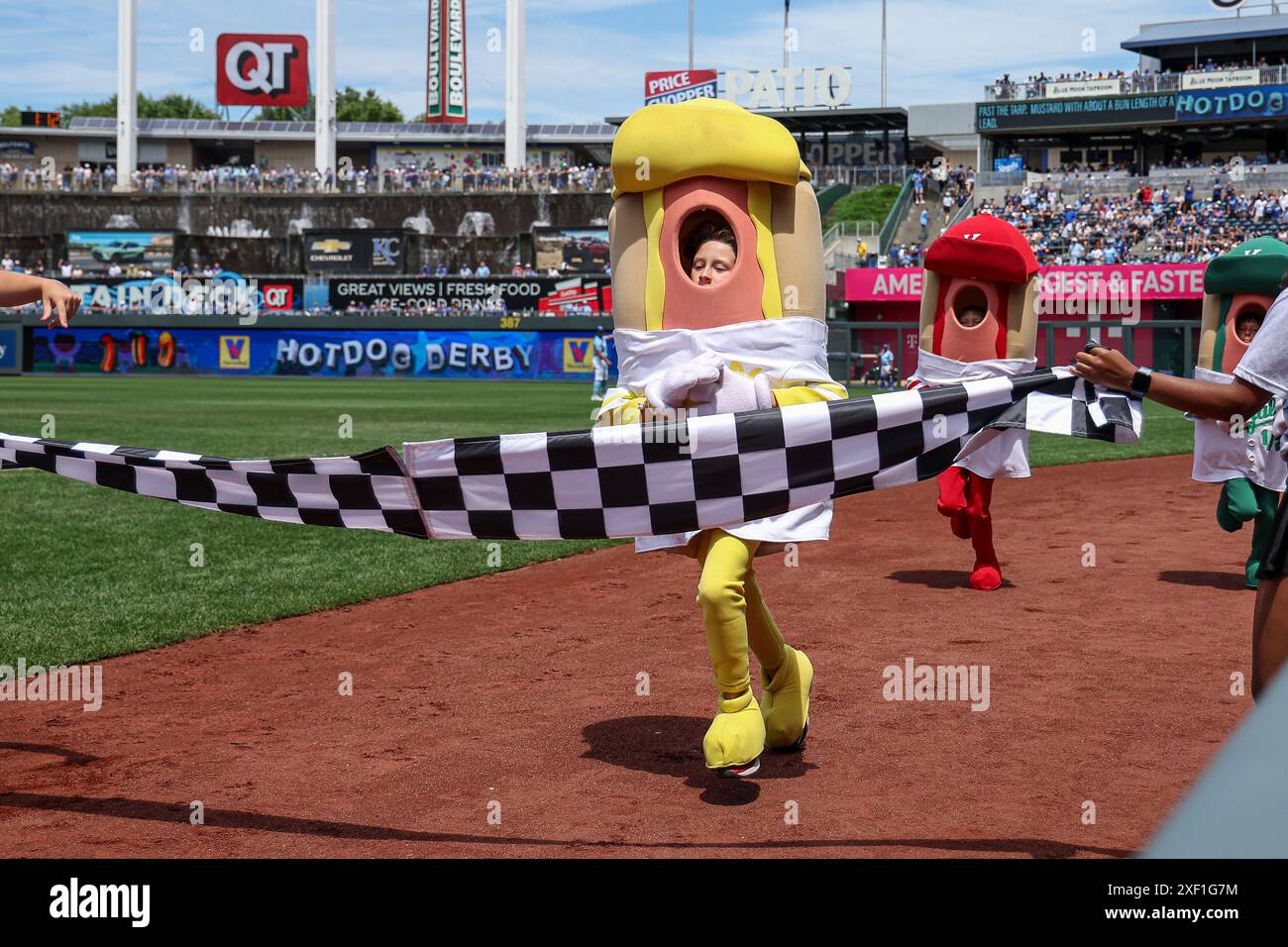 June 30, 2024: Mustard wins the condiment race during a game between ...