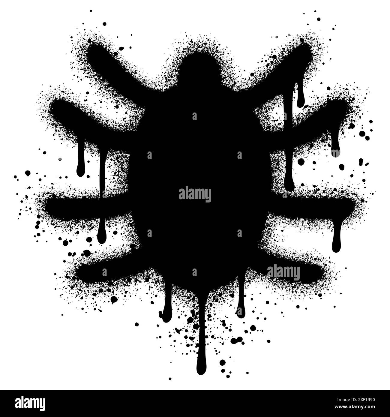 Spider graffiti with black spray paint. Stock Vector