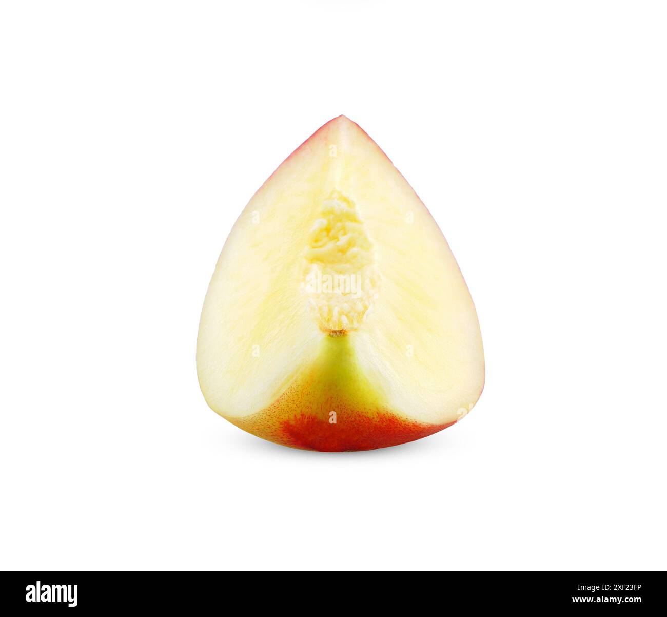 Sliced Nectarine isolated on white background. Nectarine Clipping path Stock Photo